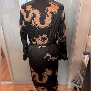 Silk, Dragon Print Robe